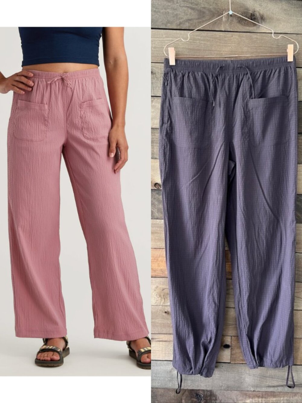 Title Nine Women's Lightweight Meridian Crinkle Pants in Brown Size Medium